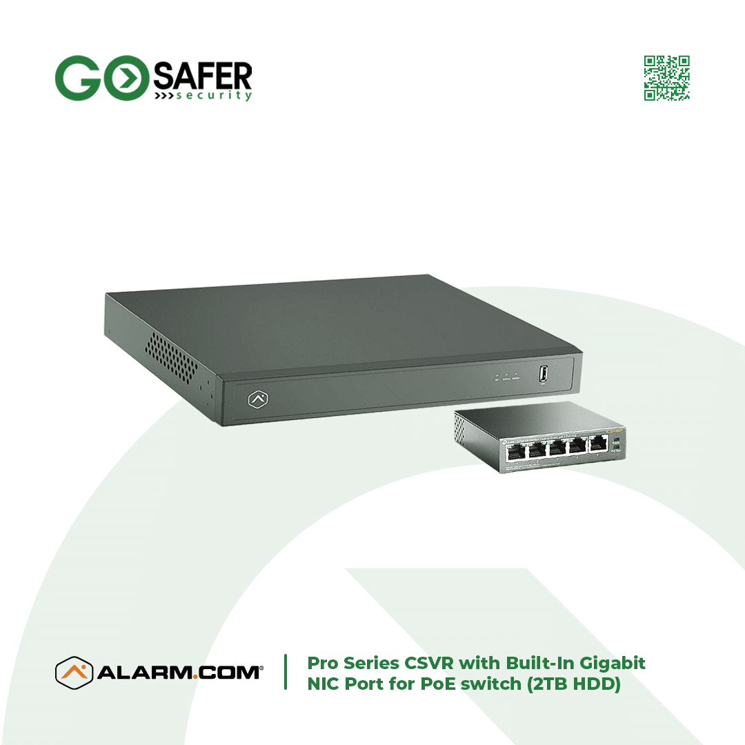 Alarm.com Pro Series CSVR with Built-In Gigabit NIC Port for PoE switch (2TB HDD)