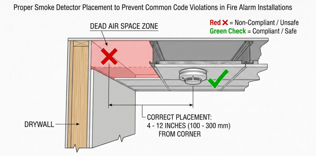 Guide to Avoiding Common Code Violations in Fire Alarm Installations 1 "Dead Air" Space Trap infographics